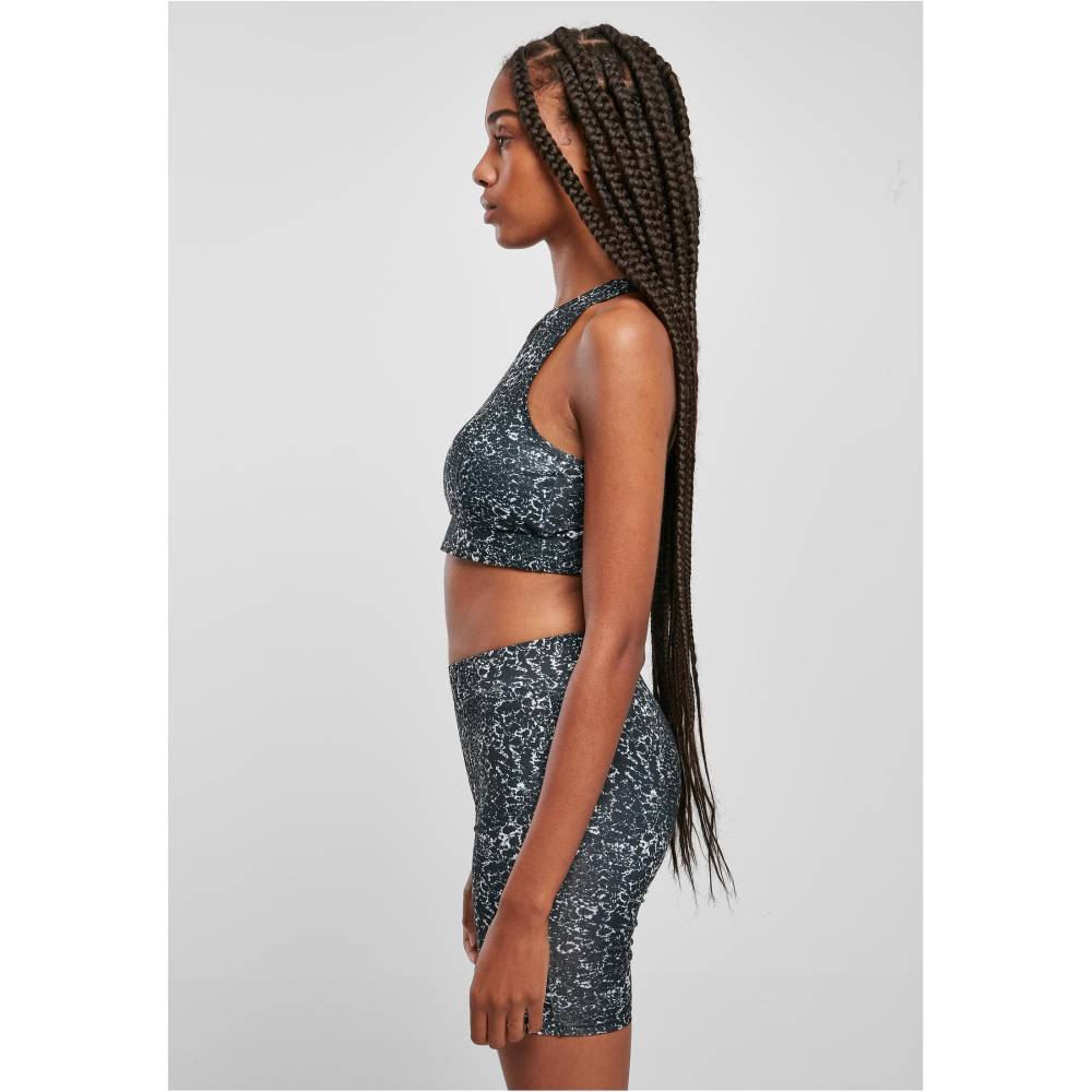 Urban Classics - Tie Dye Sports Bra - Black/White